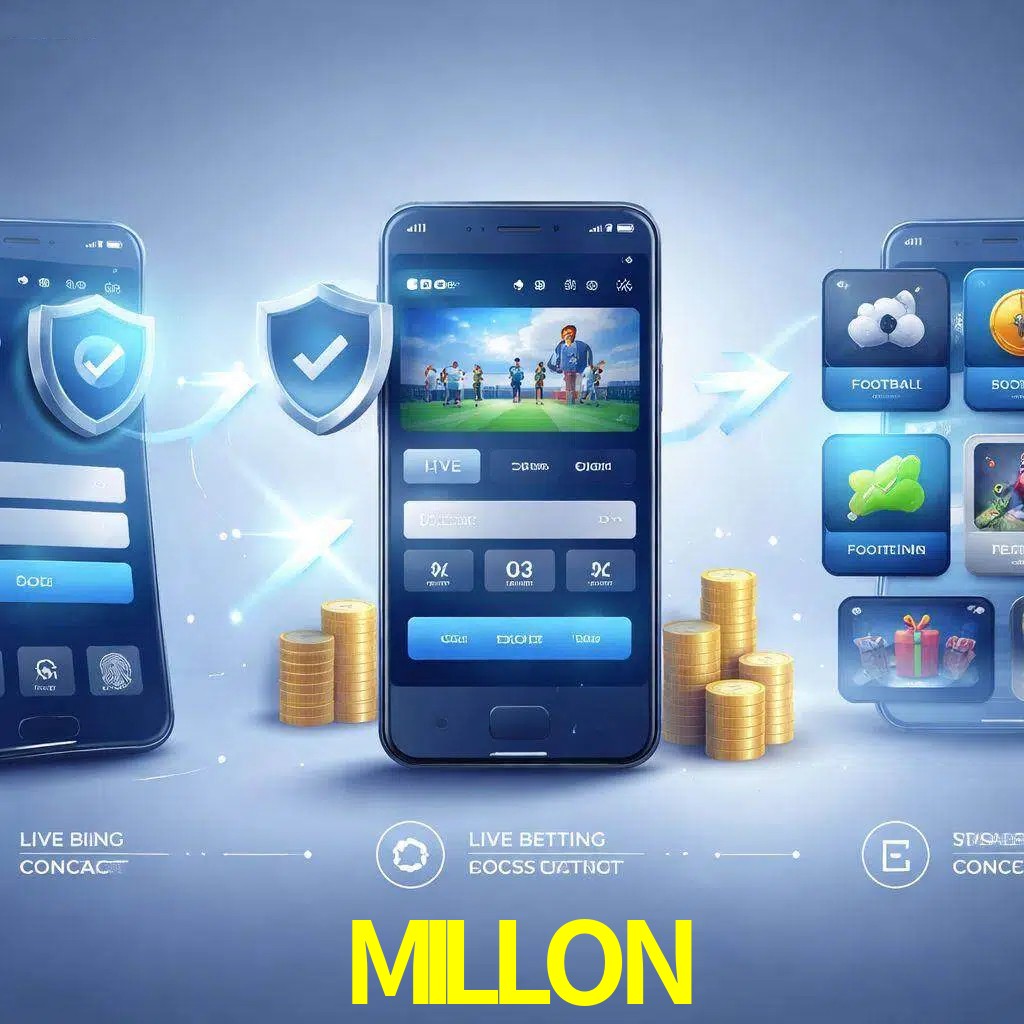 Pasos de acceso a la app MILLON en pantalla de teléfono móvil